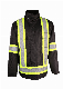 Black Safety Reflective PVC Oxfprd Waterproof Windproof Outdoor Jacket
