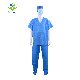  Medical Nonwoven Disposable Scrub Suits V Neck T-Shirt with Short Sleeves