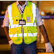  Unisex High Visibility Reflective Multi Pockets Construction Safety Vest Working Clothes Outdoor Safety Clothing Green