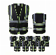  High Visibility Black Safety Vest with Zipper Logo Customized Work Wear Black Safety Vest Reflective
