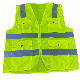  Fluo Green Multi Function Traffic Security Safety Vest with Pockets and Zipper