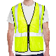  Wholesale High Visibility Logo Printing Custom Green Yellow Reflective Safety Vest