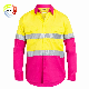  100% Cotton Hi Vis Light Weight Long Sleeve Work Uniform Yellow Pink Reflective Safety Shirt