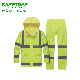  Hi Vis Rain Coat with Reflective Tape Waterproof Safety Rain Suit