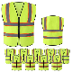  Reflective Vest Safety Vest High Visibility with Reflective Stripes Multi-Pockets Class 2 Standard