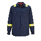  Enhanced Safety Workwear: Collared Flame Resistant Shirt with Reflective Strips