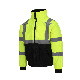  Safety Polyester PU High Visibility Rain Coat Reflective Work Wear Raincoat Jacket