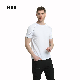  Pure White Round Neck Raglan Sleeves Casual Loose Comfortable Short Sleeve Clothes Men′ S Reflective Striped T-Shirt