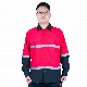 High Visibility 100% Cotton Navy Long Sleeve Construction Reflective Coat Safety Clothing Work Shirt manufacturer