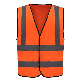  Reflective Safety Vest, Orange Reflective High Visibility, Hi Vis Silver Strip for Crossing Guard, Road, Construction, Running