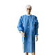  Medical Supply Non-Sterile Disposable Blue Disposable Gowns X-Large 40 GSM SMS Lab Coat with Knit Wrists Knit Collar 3 Pockets