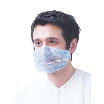 White Polyprolene 21" Disposable Beard Cover