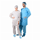  Disposable Surgical Gown Medical Isolational 25GSM PP Lab Coat, White and Blue Medical Doctor and Nurse Scrub Suits and Lab Coat