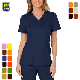  Short Sleeve Womens Mock Wrap Scrub Top