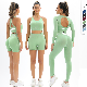  Tiktok Amazon New Fashion Trendy 2/3/4PCS Set Workout Clothes for Women, Sexy Seamless Gym Top + Yoga Shorts + Booty Leggings Sporty Outfits Vendor in China