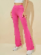  Solid Flared Leg Pants, Casual High Waist Workout Simple Long Length Pants, Women′s Clothing