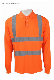  Custom Made Orange Reflective Safety High Quality Long Sleeve Polo Shirt