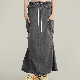  100%Cotton Skirt Women Workwear Skirts 270GSM Boutique Manufacturers Washed Vintage Multi Bag Women Casual Clothing