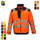  100% Polyester Unisex Reflective High Visibility Orange Rain Jacket