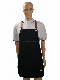 Black Waterproof Bib Apron with Leather Strip