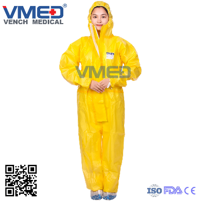 SMS Disposable Protective Coverall, SMS Yellow Disposable Coverall, Safety Disposable Coverall, Protective Clothing, Work Uniform for Hospital /Industry
