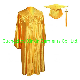  Custom Made High Quality Yellow Shiny Graduation Gown and Cap (U195)