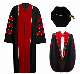  China Factory UK University College Bachelor Black Graduation Gown with Hats