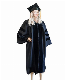  Unisex Custom Academic Regalia Black Deluxe Doctoral Graduation Gown with Hats