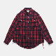  Spring and Autumn Men′s Plaid Long Sleeve Casual Loose Polo Collar American Street Working Style Shirt/Shirts/Coat/Jacket/Coat/Clothes