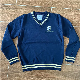  Wholesale Cheap Price OEM Custom Design Primary School and Secondary School Uniform Boys and Girls V Neck Pullover Dark Blue Knitted Sweater/Sweaters/Jersey