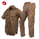 Summer Brown Short Sleeve Police Officer Bush Shirt Combat Uniform