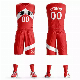  Wholesale Best Quality Custom Red White Sublimated Basketball Wear Printed Digital Printing V-Neck Basketball Uniform