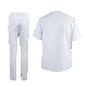  Cotton Short Sleeve Hospital Uniforms Suit Unisex Nurse Scrubs White Round-Neck Medical Uniforms