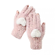 Fashion Female Winter Cute Cartoon Velvet Warm Student Touch Screen Gloves