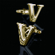 26 Letters Gold Metal Cufflinks