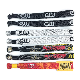  Custom Woven Metallic Gold Silver Black Thread Wristband Fabric Bracelets for Festival Event