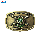  Custom Titanium Metal Western Design Your Own 3D Logo Belt Buckle with Gold Plating