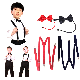  Kids Adjustment Elastic Bow Ties Set and Suspenders