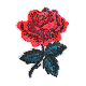  Fashion Multicolor Custom Design Woven Badge 3D Logo Rose Floral Flower Embroidery Patch for Clothing