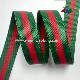 38mm Green Red Striped Polyester Webbing
