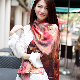  Digital Printed Pure Mulberry Silk Satin Women′s Scarf Apparel Accessories