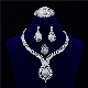  Bridal Jewelry Set Necklace Earrings Ring Bracelet Four-Piece Women′ S Beautiful Party Clothing Accessories