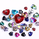  Wholesale 8-18mm Pointed Bottom Peach Heart Rhinestone Crystal Glass Diamond