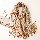  Retro Contrast Geometric Floral Print Soft Cotton and Linen Feel Lady Scarf