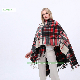  Jacquard Western Plaid Cape Fashion Scarf Lady Cashmere Slit Shawl Winter