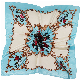  Customised Floral Blue Silk Satin Bandana