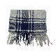  Adults Unisex Wool and Acrylic Classical Checked Woven Scarf with Fringe
