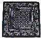  Women′s Hair Scarves Black with Flower Square USA Kerchief Headband Hood