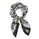 2024 Wholesale Digital Printed Classic Gray Checked Silk Scarf for Women