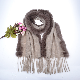 Ladies Fashion 100% Cashmere Scarf Shawl with Fake Fur